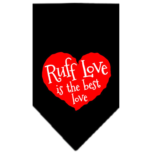 Ruff Love Screen Print Bandana Black Large
